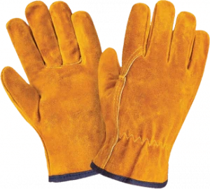 Перчатки ДРАЙВЕР, (0220), спилок, без подкладки, резинка для удерживания, кант Пер 224