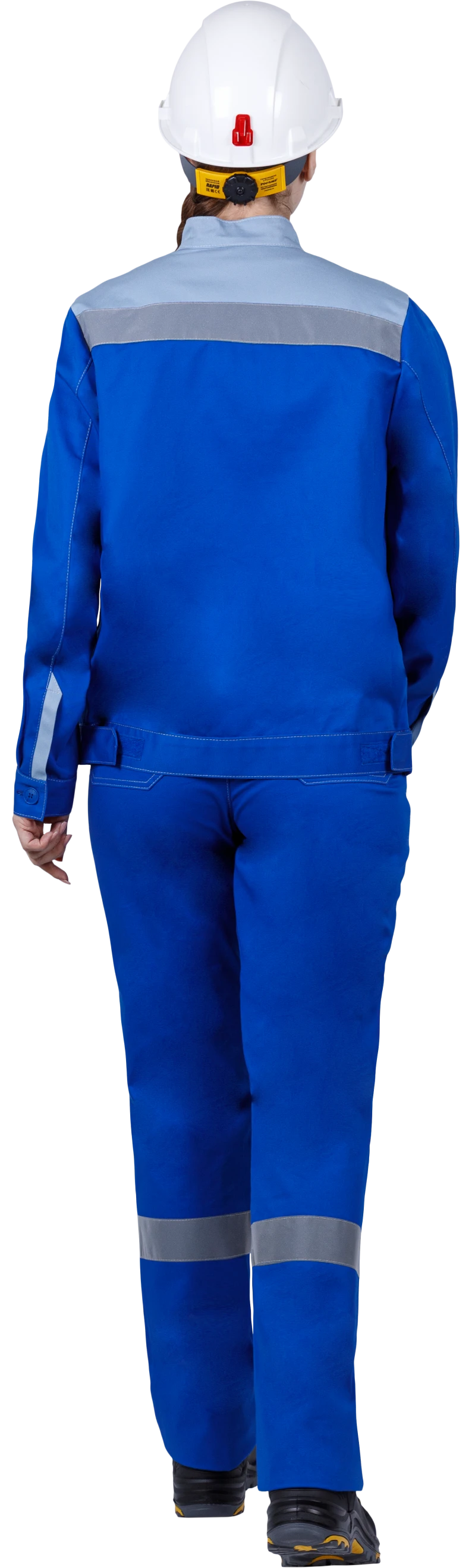 Костюм женский РАЦИОНАЛИЗАТОР от механических воздействий и ОПЗ (куртка, брюки), цвет василёк/серый Кос 795