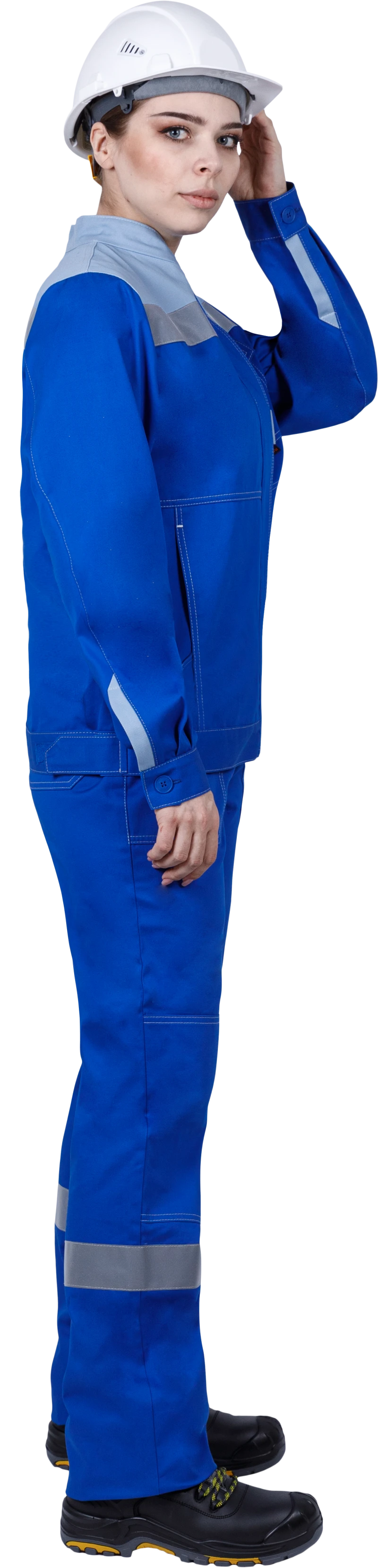 Костюм женский РАЦИОНАЛИЗАТОР от механических воздействий и ОПЗ (куртка, брюки), цвет василёк/серый Кос 795