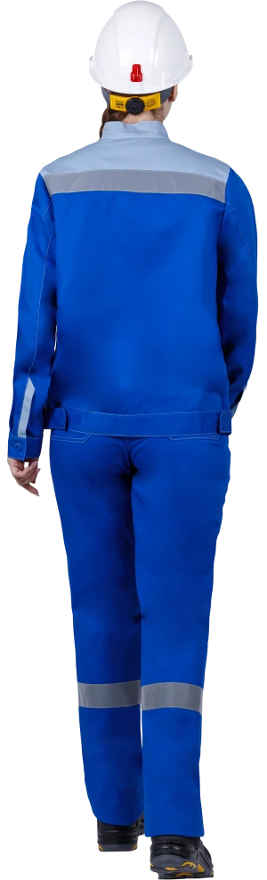 Костюм женский РАЦИОНАЛИЗАТОР от механических воздействий и ОПЗ (куртка, брюки), цвет василёк/серый Кос 795