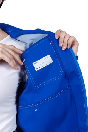 Костюм женский РАЦИОНАЛИЗАТОР от механических воздействий и ОПЗ (куртка, брюки), цвет василёк/серый Кос 795