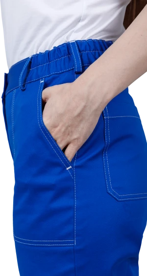 Костюм женский РАЦИОНАЛИЗАТОР от механических воздействий и ОПЗ (куртка, брюки), цвет василёк/серый Кос 795