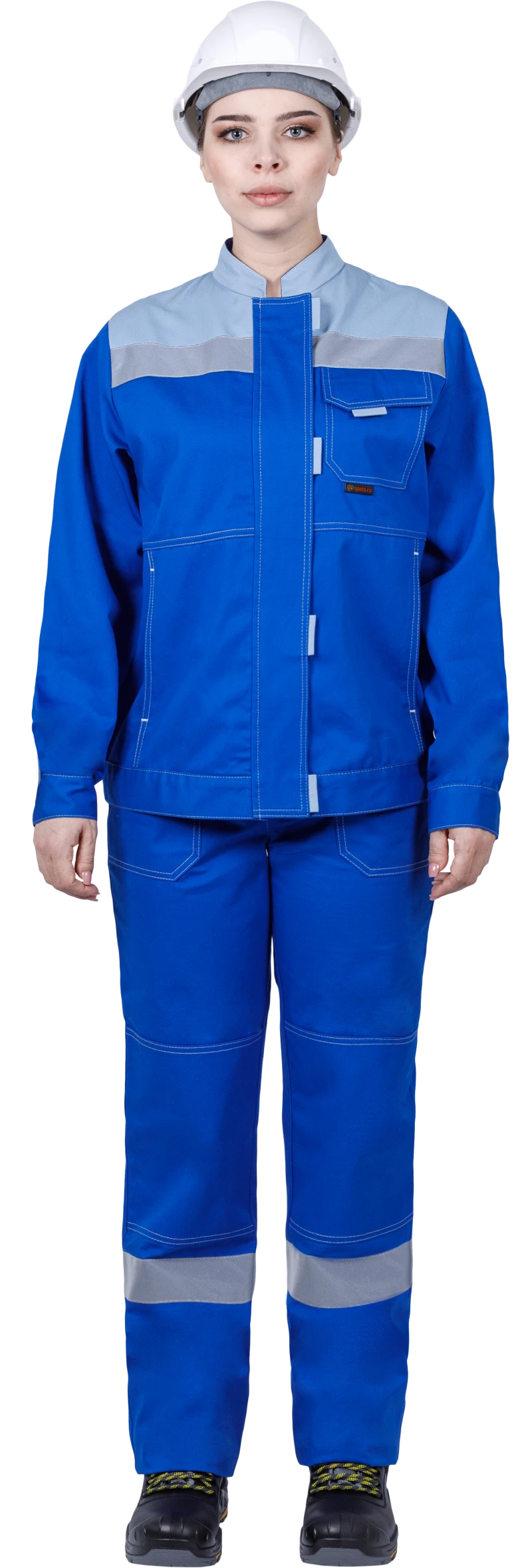 Костюм женский РАЦИОНАЛИЗАТОР от механических воздействий и ОПЗ (куртка, брюки), цвет василёк/серый Кос 795