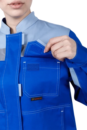 Костюм женский РАЦИОНАЛИЗАТОР от механических воздействий и ОПЗ (куртка, брюки), цвет василёк/серый Кос 795