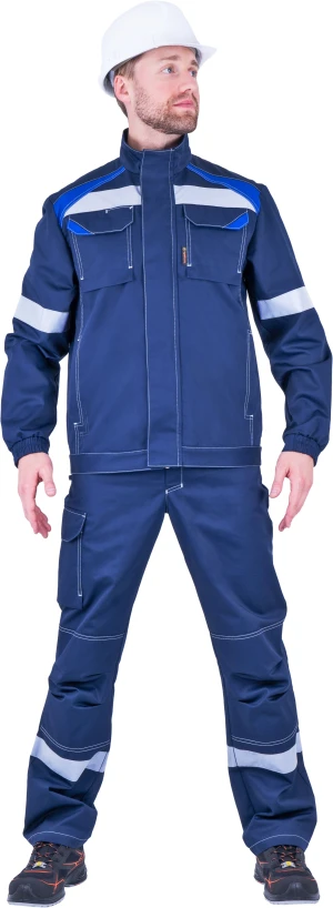 Костюм мужской СТАРАТЕЛЬ от механических воздействий и ОПЗ (куртка, брюки), синий/василек Кос 507.1