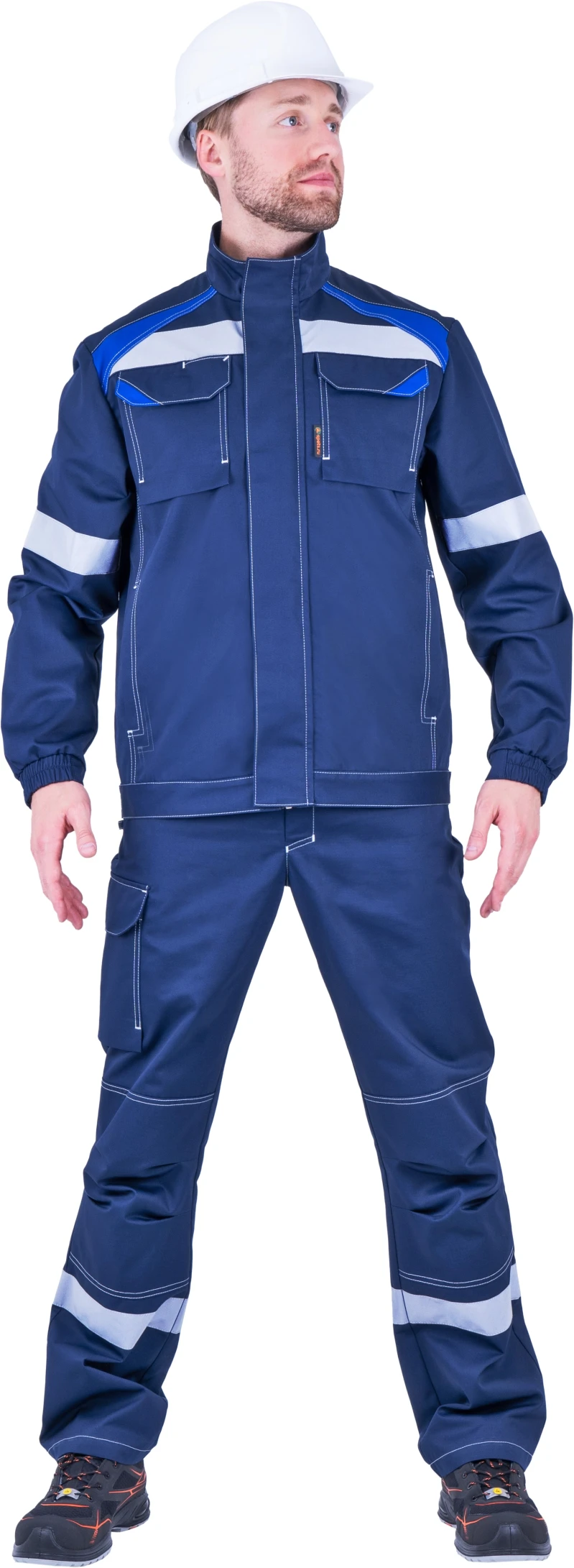 Костюм мужской СТАРАТЕЛЬ от механических воздействий и ОПЗ (куртка, брюки), синий/василек Кос 507.1
