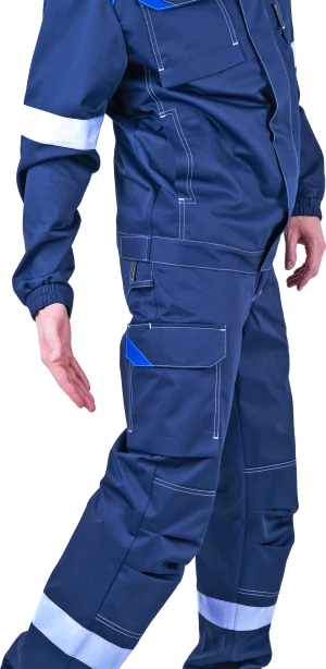 Костюм мужской СТАРАТЕЛЬ от механических воздействий и ОПЗ (куртка, брюки), синий/василек Кос 507.1