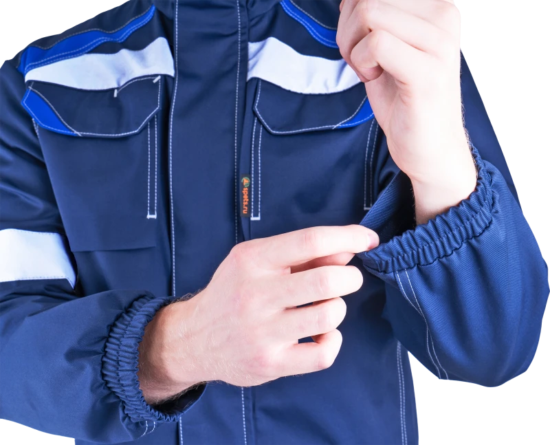 Костюм мужской СТАРАТЕЛЬ от механических воздействий и ОПЗ (куртка, брюки), синий/василек Кос 507.1