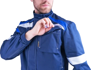 Костюм мужской СТАРАТЕЛЬ от механических воздействий и ОПЗ (куртка, брюки), синий/василек Кос 507.1