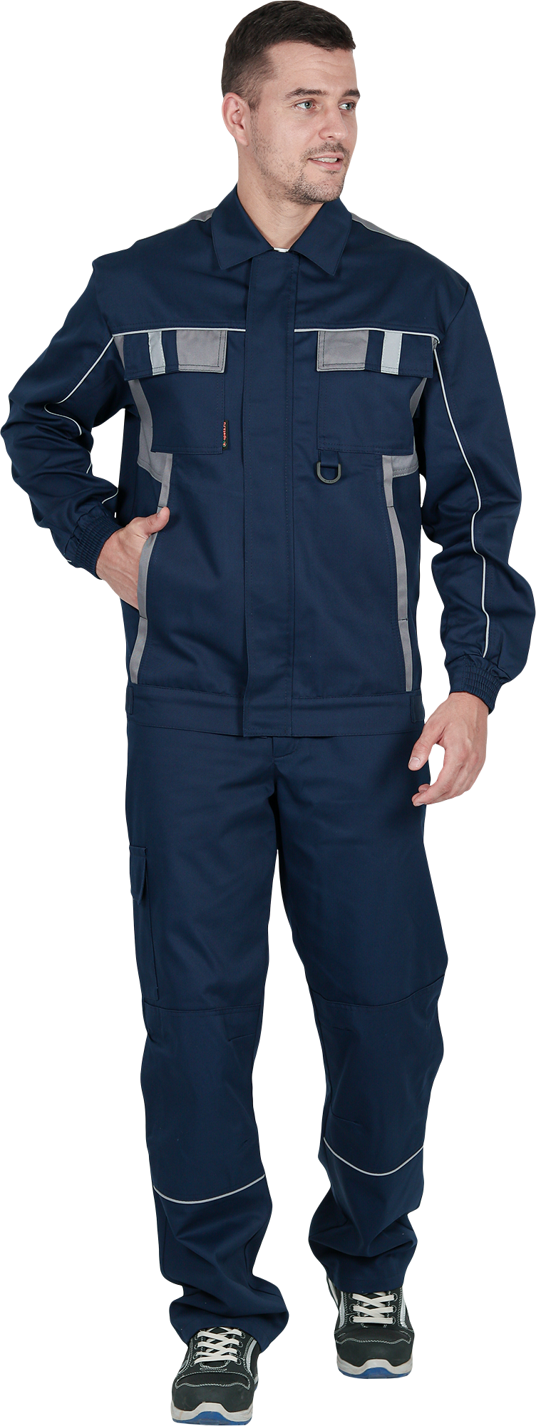 Костюм КОНФОРМ летний, т/синий-серый (Куртка+брюки) Импорт Кос 588.1
