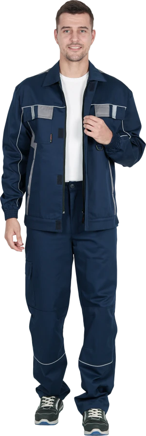 Костюм КОНФОРМ летний, т/синий-серый (Куртка+брюки) Импорт Кос 588.1