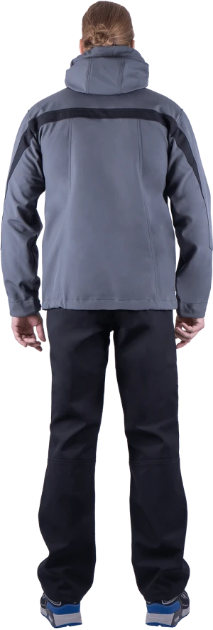 Куртка СОФТШЕЛЛ, серый-черный Кур 616