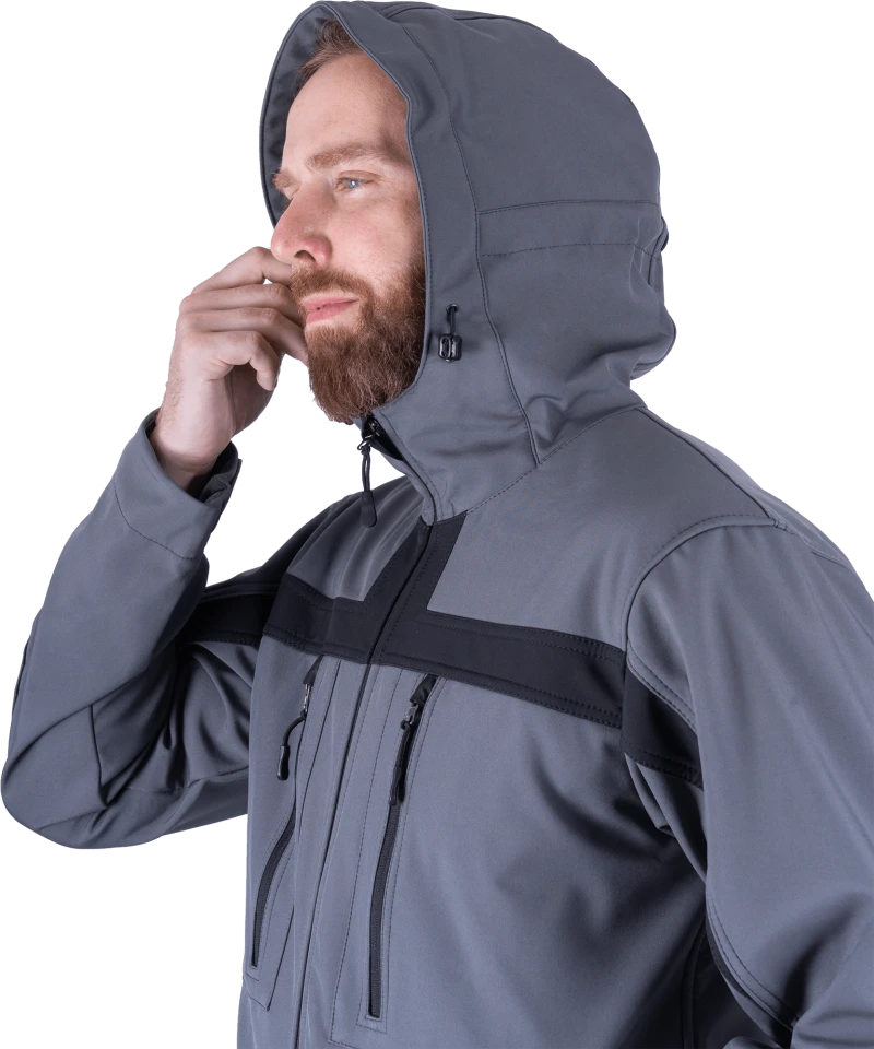 Куртка СОФТШЕЛЛ, серый-черный Кур 616