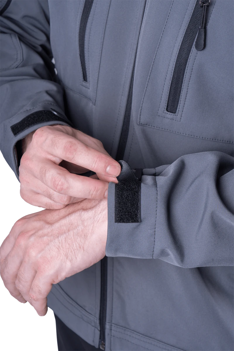 Куртка СОФТШЕЛЛ, серый-черный Кур 616