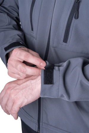 Куртка СОФТШЕЛЛ, серый-черный Кур 616
