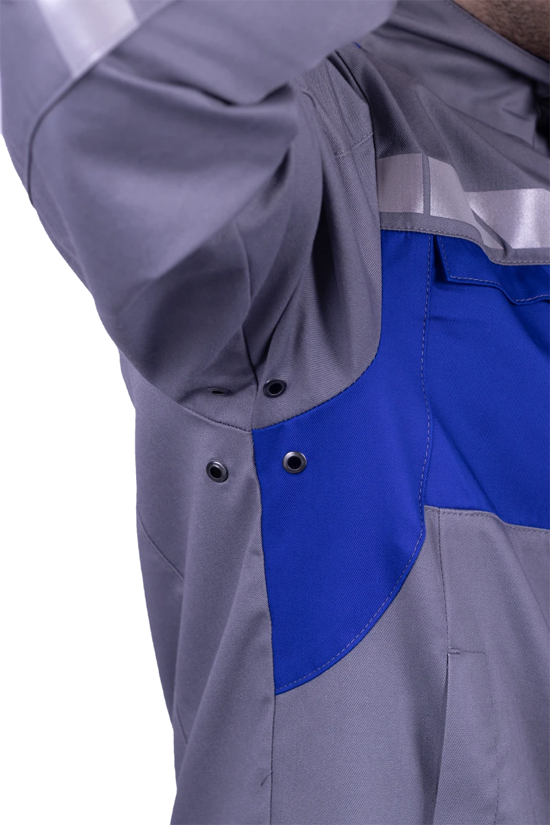 Куртка мужская СТРОНГ от механических воздействий и ОПЗ, цвет серый/василек Кур 1609