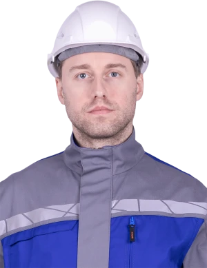 Куртка мужская СТРОНГ от механических воздействий и ОПЗ, цвет серый/василек Кур 1609