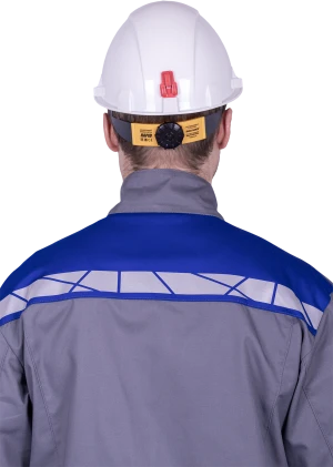 Куртка мужская СТРОНГ от механических воздействий и ОПЗ, цвет серый/василек Кур 1609