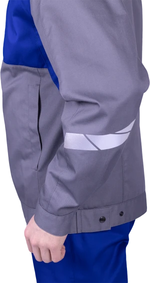 Куртка мужская СТРОНГ от механических воздействий и ОПЗ, цвет серый/василек Кур 1609