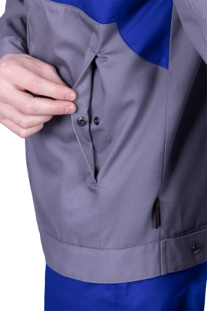 Куртка мужская СТРОНГ от механических воздействий и ОПЗ, цвет серый/василек Кур 1609