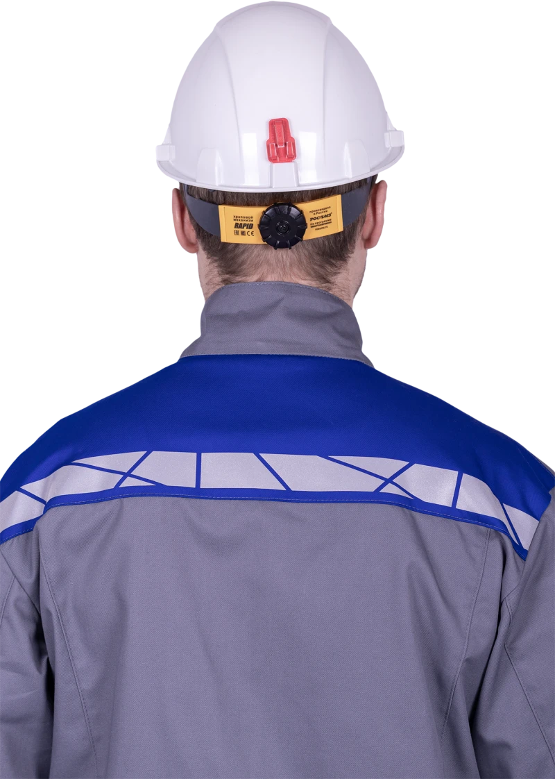 Куртка мужская СТРОНГ от механических воздействий и ОПЗ, цвет серый/василек Кур 1609