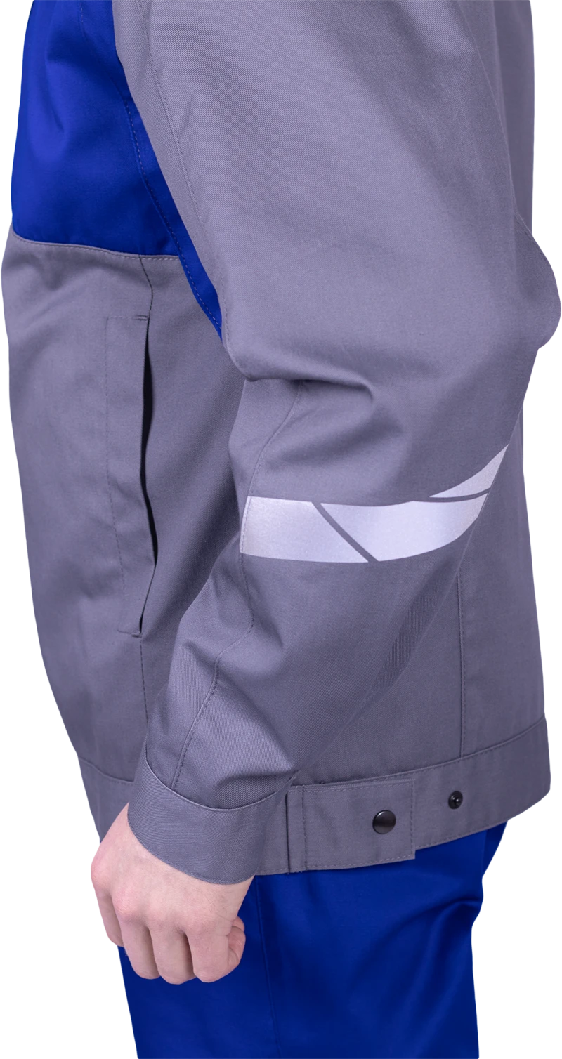 Куртка мужская СТРОНГ от механических воздействий и ОПЗ, цвет серый/василек Кур 1609