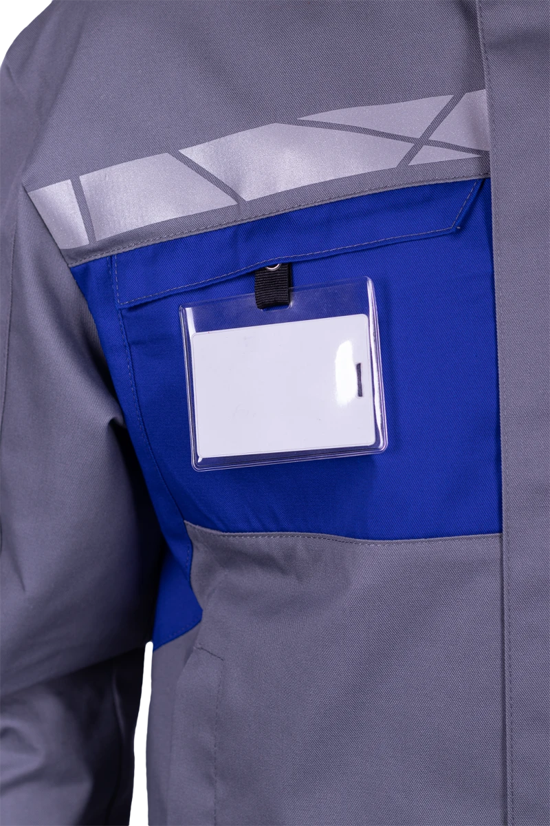 Куртка мужская СТРОНГ от механических воздействий и ОПЗ, цвет серый/василек Кур 1609