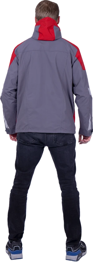 Куртка-штормовка РЕСПЕКТ, серый-красный Кур 704