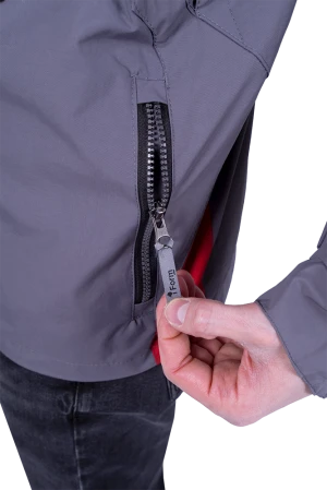 Куртка-штормовка РЕСПЕКТ, серый-красный Кур 704