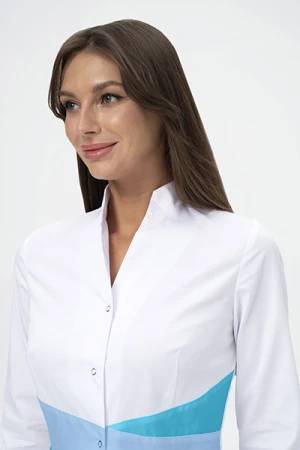 Халат МОНИКА, белый - бирюза Хал 885