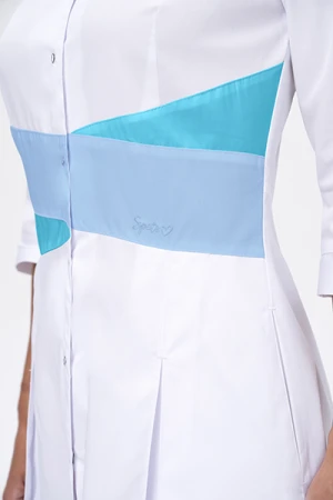 Халат МОНИКА, белый - бирюза Хал 885