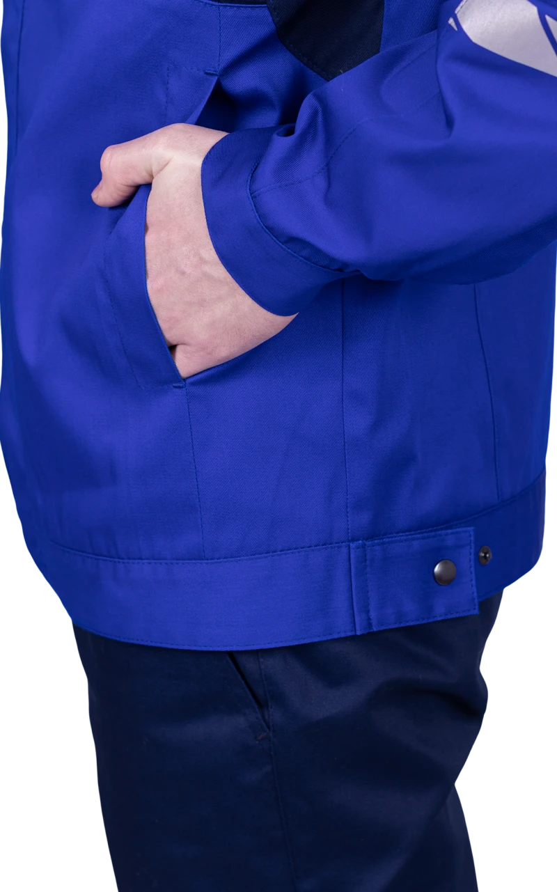 Куртка мужская СТРОНГ от механических воздействий и ОПЗ, цвет василёк/темно-синий Кур 1606.1