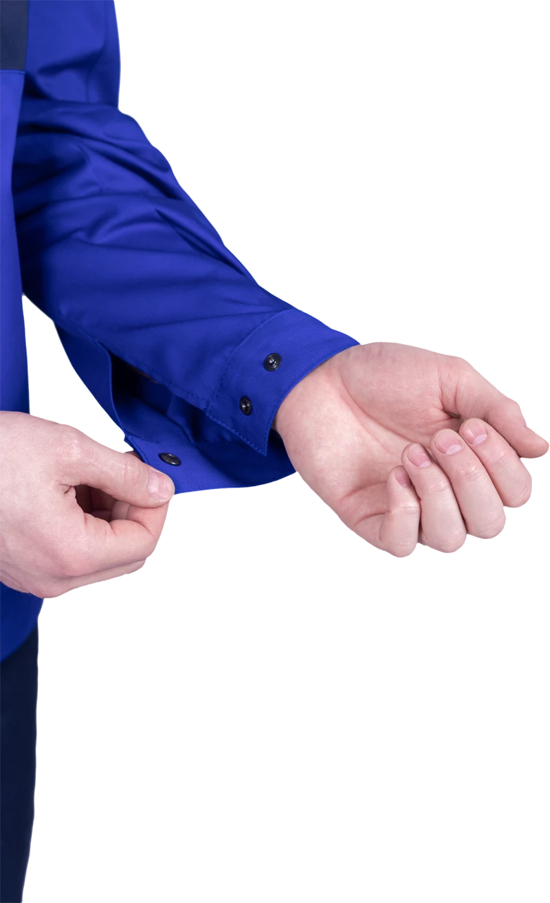 Куртка мужская СТРОНГ от механических воздействий и ОПЗ, цвет василёк/темно-синий Кур 1606.1