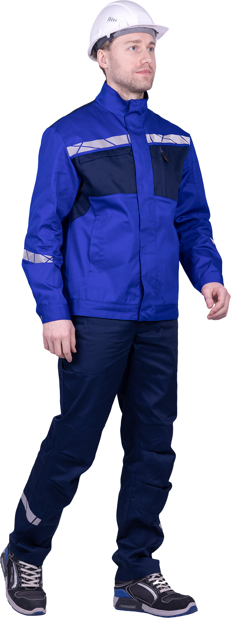 Куртка мужская СТРОНГ от механических воздействий и ОПЗ, цвет василёк/темно-синий Кур 1606.1