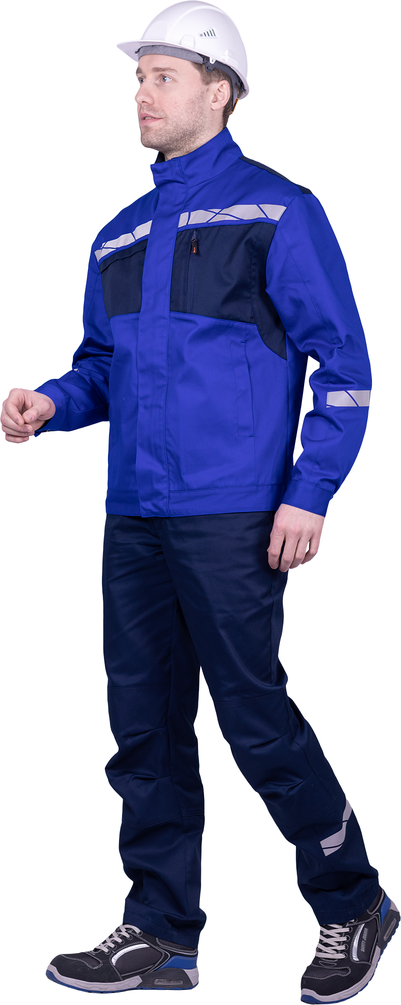 Куртка мужская СТРОНГ от механических воздействий и ОПЗ, цвет василёк/темно-синий Кур 1606.1