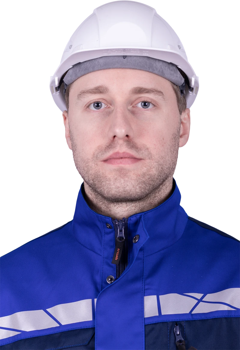 Куртка мужская СТРОНГ от механических воздействий и ОПЗ, цвет василёк/темно-синий Кур 1606.1