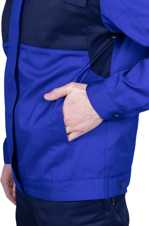 Куртка мужская СТРОНГ от механических воздействий и ОПЗ, цвет василёк/темно-синий Кур 1606.1