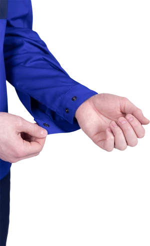 Куртка мужская СТРОНГ от механических воздействий и ОПЗ, цвет василёк/темно-синий Кур 1606.1