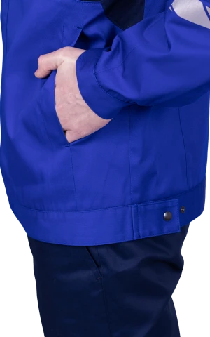 Куртка мужская СТРОНГ от механических воздействий и ОПЗ, цвет василёк/темно-синий Кур 1606.1