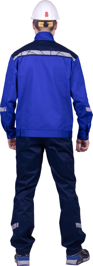 Куртка мужская СТРОНГ от механических воздействий и ОПЗ, цвет василёк/темно-синий Кур 1606.1