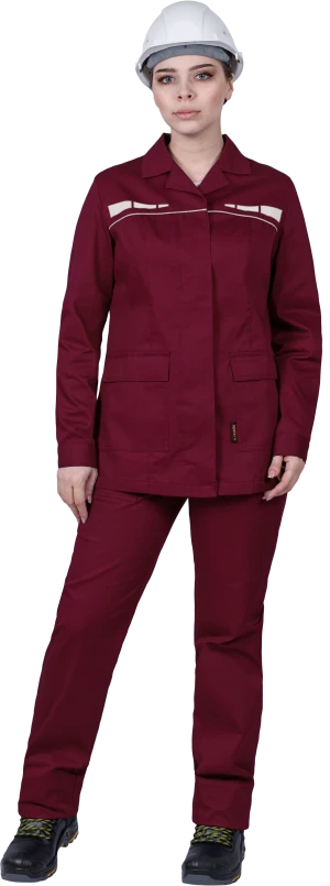 Костюм женский ОПЕРАТОР от механических воздействий и ОПЗ (куртка, брюки), цвет бордо Кос 796