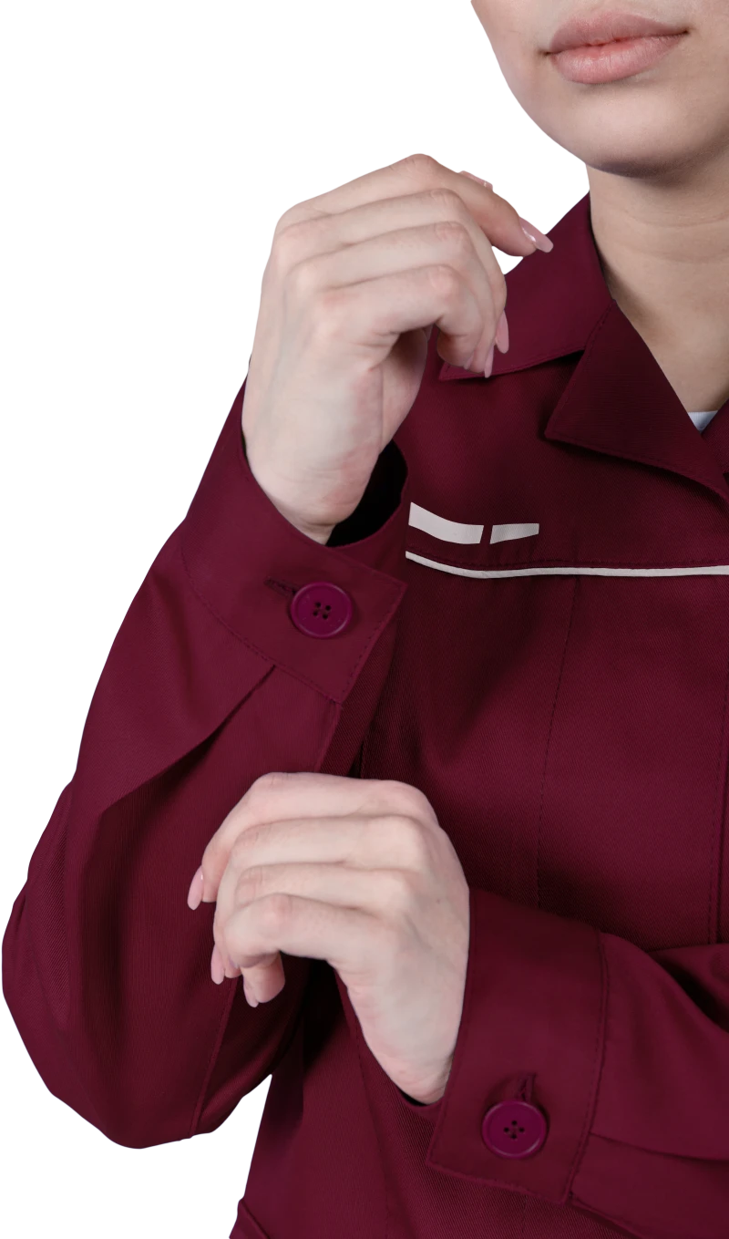 Костюм женский ОПЕРАТОР от механических воздействий и ОПЗ (куртка, брюки), цвет бордо Кос 796