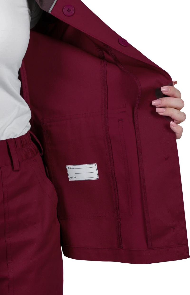 Костюм женский ОПЕРАТОР от механических воздействий и ОПЗ (куртка, брюки), цвет бордо Кос 796