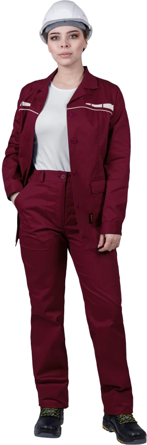 Костюм женский ОПЕРАТОР от механических воздействий и ОПЗ (куртка, брюки), цвет бордо Кос 796