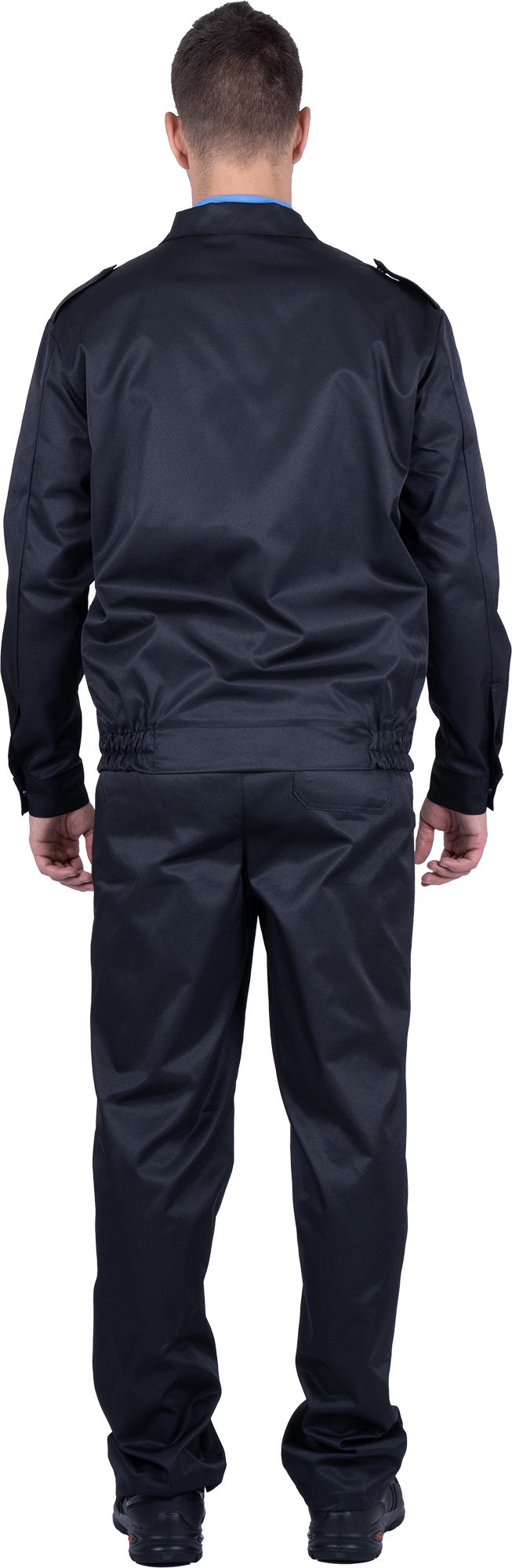 Костюм мужской ОХРАНА от механических воздействий и ОПЗ (куртка, брюки), черный Кос 401