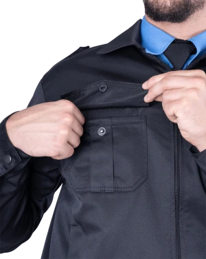 Костюм мужской ОХРАНА от механических воздействий и ОПЗ (куртка, брюки), черный Кос 401