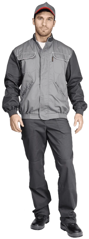 Костюм мужской НАВИГАТОР-2 от механических воздействий и ОПЗ (куртка, полукомбинезон), серый Кос 556