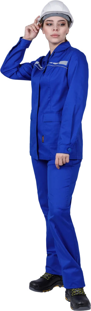 Костюм женский ОПЕРАТОР от механических воздействий и ОПЗ (куртка, брюки), цвет василёк Кос 797