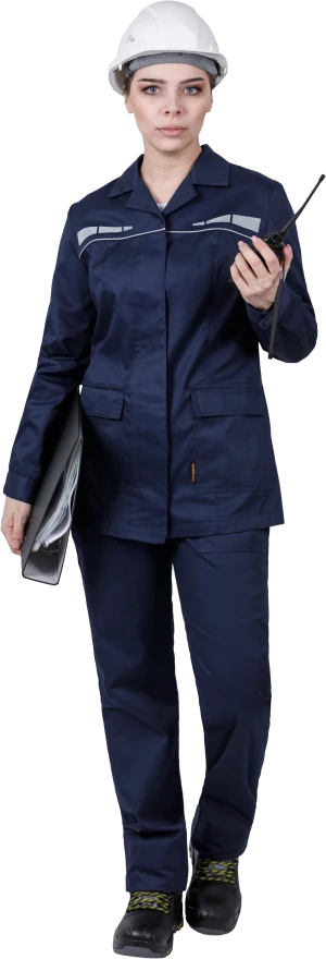Костюм женский ОПЕРАТОР от механических воздействий и ОПЗ (куртка, брюки), цвет темно-синий Кос 798