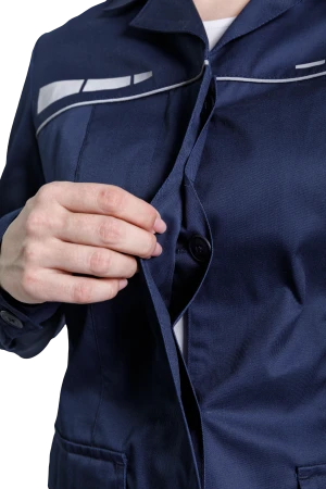 Костюм женский ОПЕРАТОР от механических воздействий и ОПЗ (куртка, брюки), цвет темно-синий Кос 798